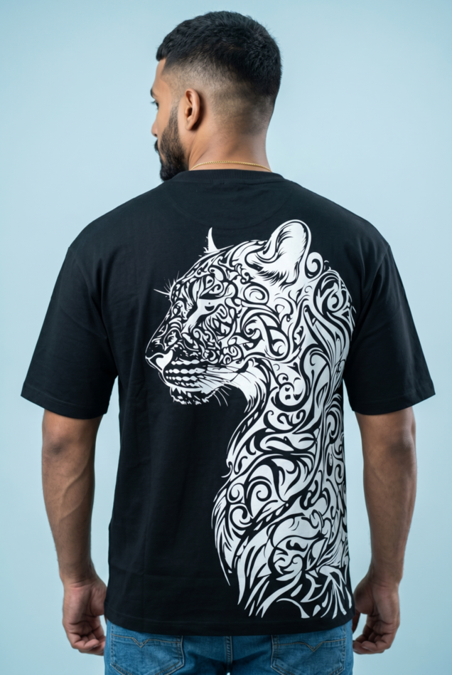 Round Neck - Drop shoulder | Tiger Puff Print