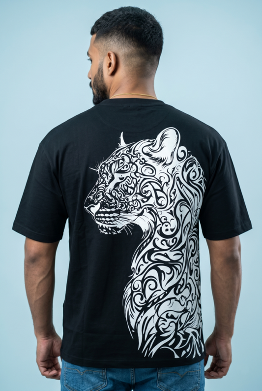 Round Neck - Drop shoulder | Tiger Puff Print