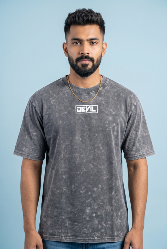 Round Neck - Drop shoulder | Acid Washed | Cars Print