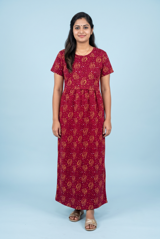 Zipless Feeding Maxi | Normal sleeve | Mom Print | Marron