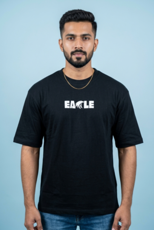 Round Neck - Drop shoulder T-shirt | Eagle Puff Print