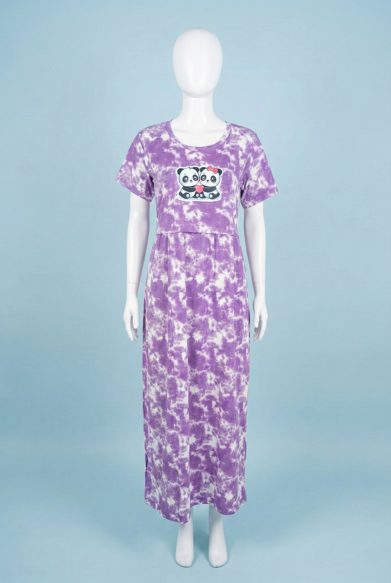 Zipless Feeding Maxi | Tye & Dye | Normal sleeve | Panda Print | Lavender