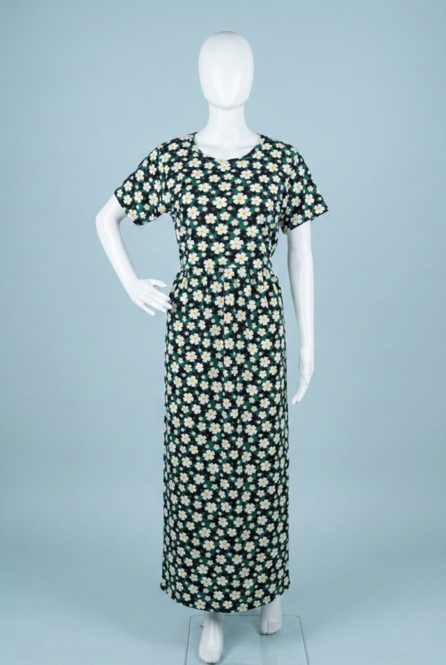 Zipless Feeding Maxi | Normal sleeve | Flower Print | Green