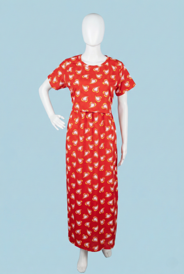 Zipless Feeding Maxi | Normal sleeve | Big Heart Print | Red