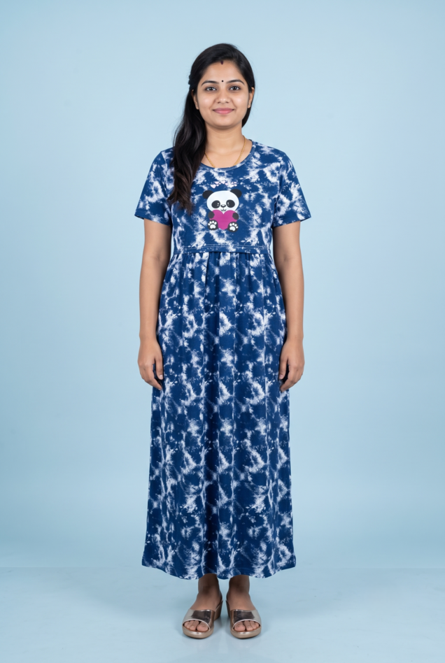 Zipless Feeding Maxi | Tye & Dye | Normal sleeve | Panda Love | Blue