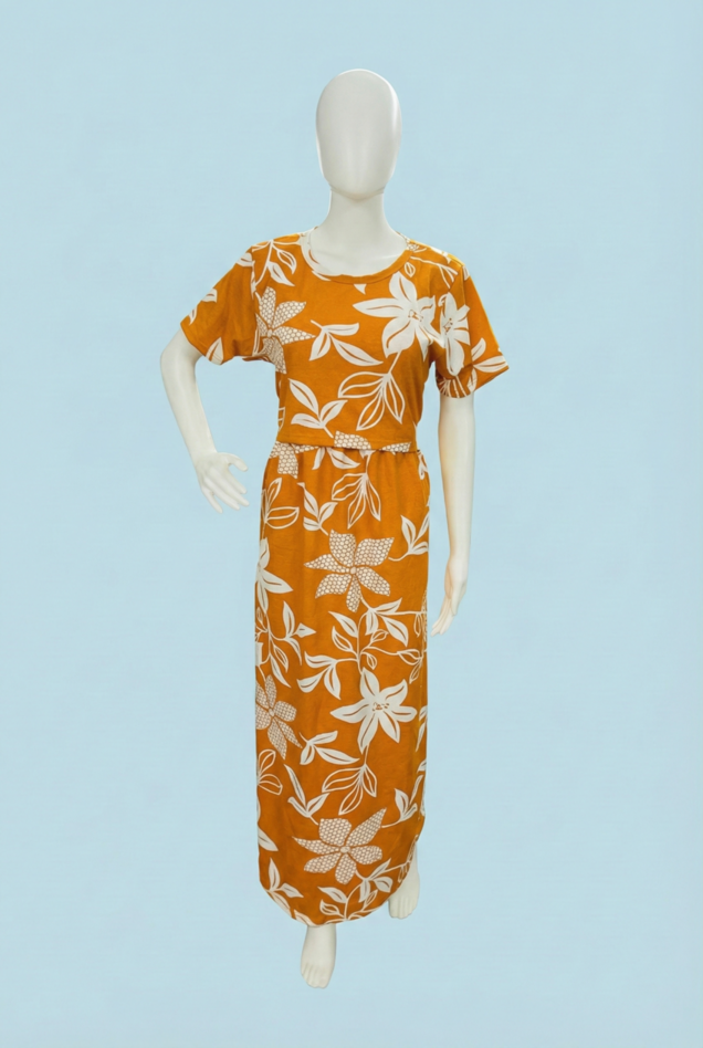 Zipless Feeding Maxi | Normal sleeve | Big Flower Print | Yellow