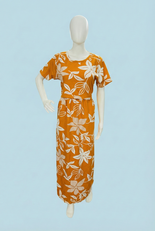 Zipless Feeding Maxi | Normal sleeve | Big Flower Print | Yellow