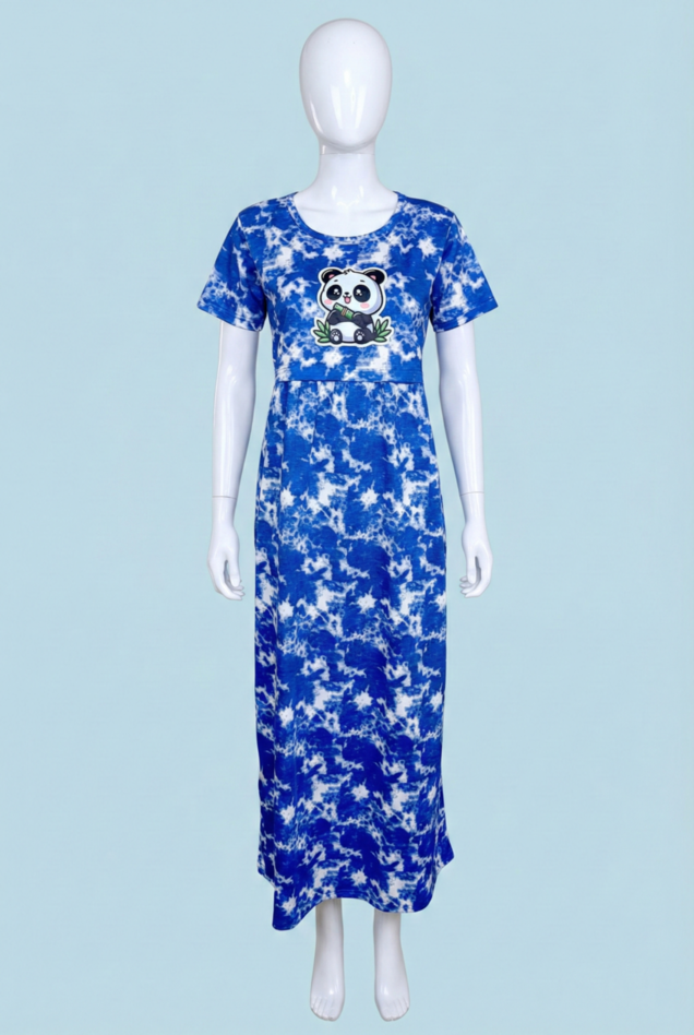 Zipless Feeding Maxi | Tye & Dye | Normal sleeve | Panda Print | Blue