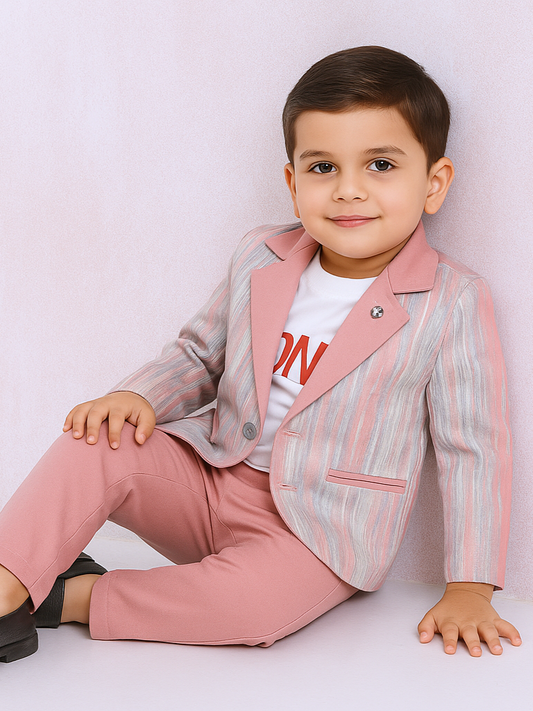 Rose Strips | Trending Full Blazer set | T-shirt, Blazer & Pant
