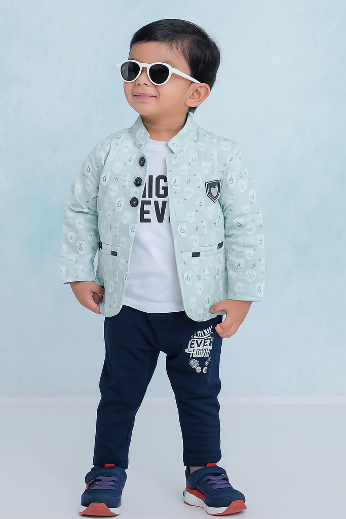 Lite Green | Trending Full Blazer set | T-shirt, Blazer & Pant