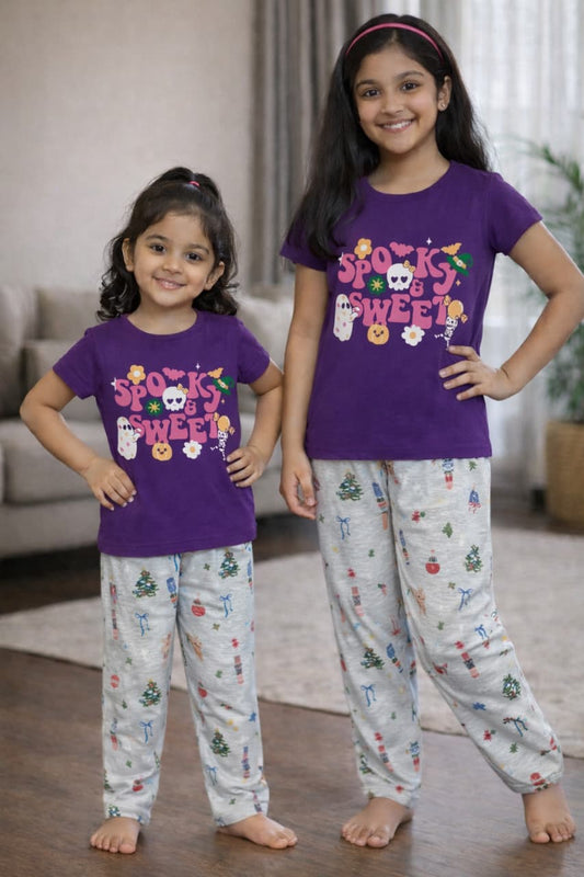 Story Kids | Girls T-shirt & Pant Set | Premium Quality | Violet