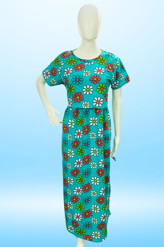 Zipless Feeding Maxi | Normal sleeve | Floral Print |Ramar Green